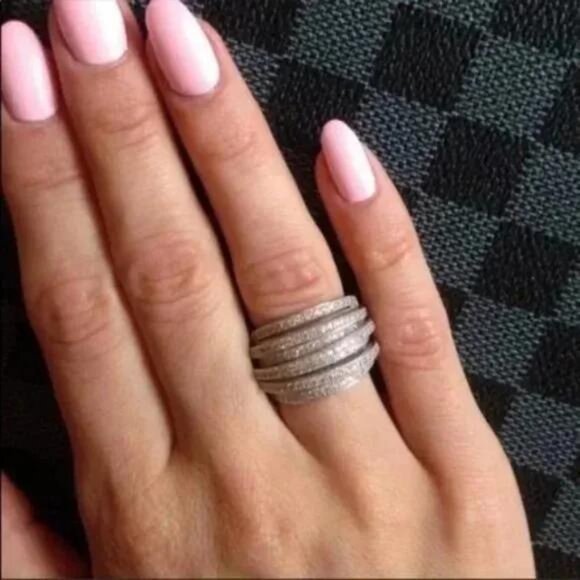 \\ NEW \\ S925 STERLING SILVER \\ DIAMOND RING\\CUTE RING\\SHINY RING. - Picture 5 of 6